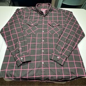 Dixxon Flannel Hope Men’s XL pink black long sleeve